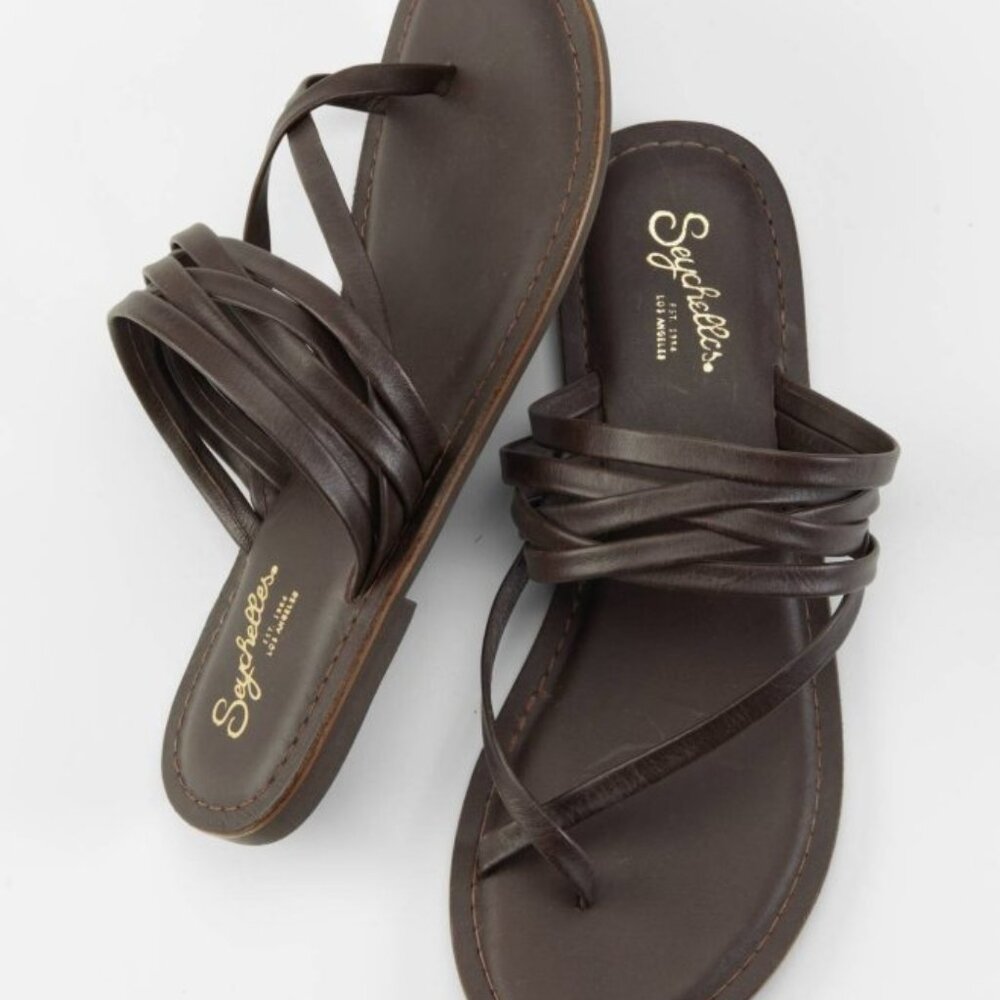 J.Jill Seychelles Live a Little Chocolate brown leather sandals NIB 9.5 M - 9 M